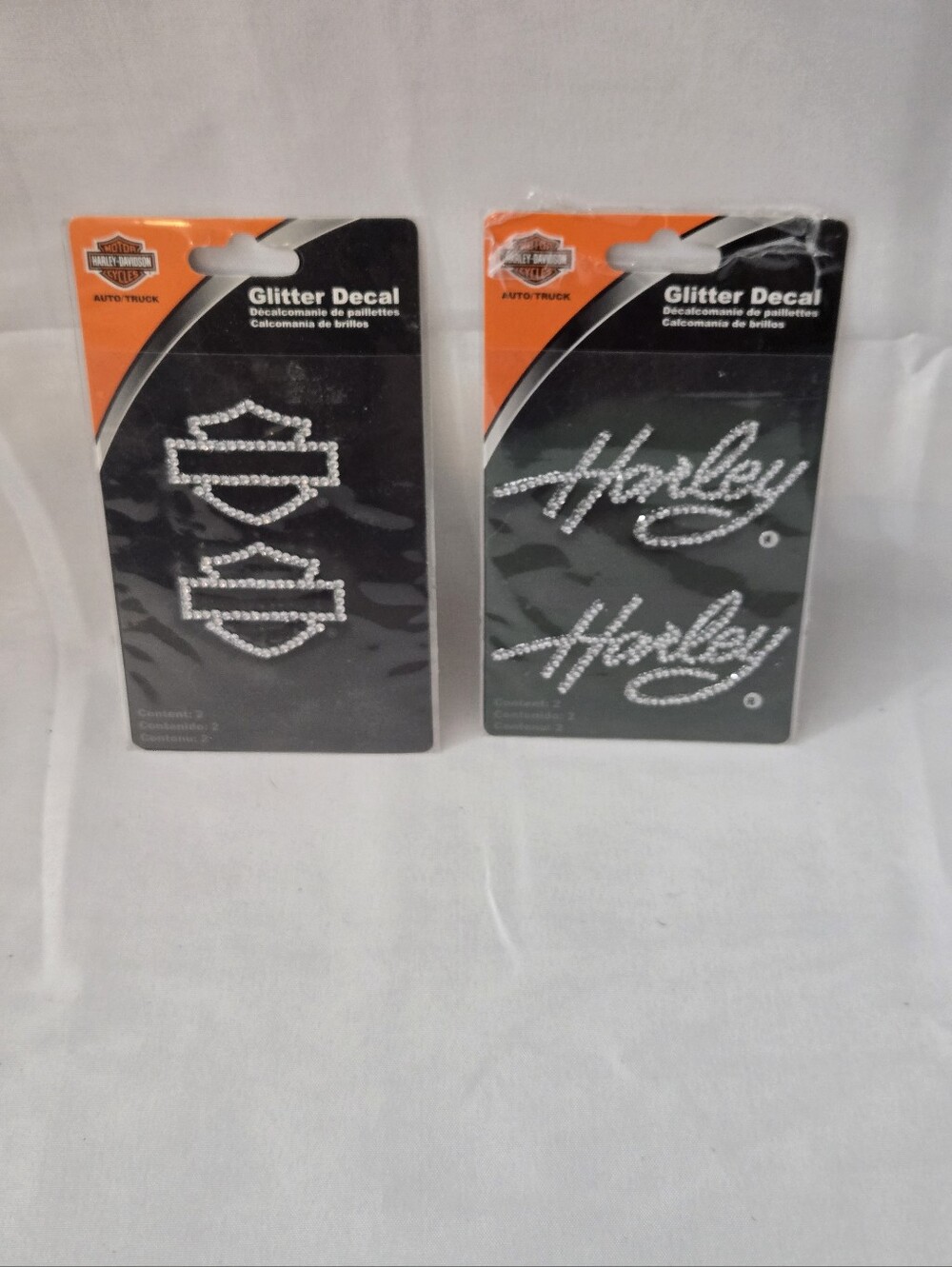 Harley-Davidson Glitter Rhinestone Decals Lot CG320 CG336 Bar Shield Script